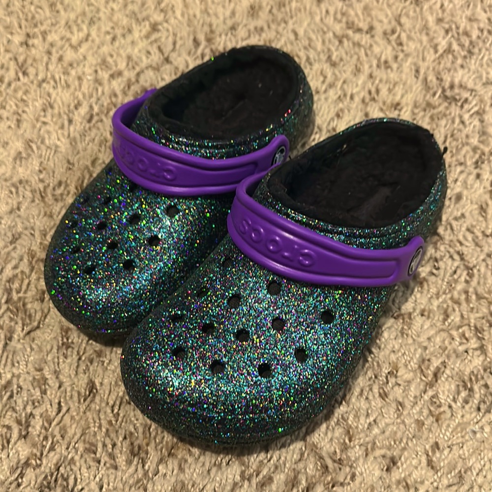 Girls Glitter Crocs